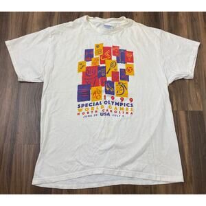 VTG Hanes Beefy-T 1999 USA Special Olympics cotton graphic t-shirt L
